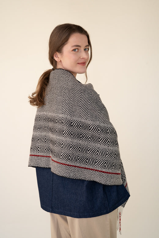 Handwoven Merino Wool Zebra Scarf-Scarves & Shawls-STABLE of Ireland