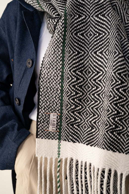 Handwoven Merino Wool Zebra Scarf-Scarves & Shawls-STABLE of Ireland