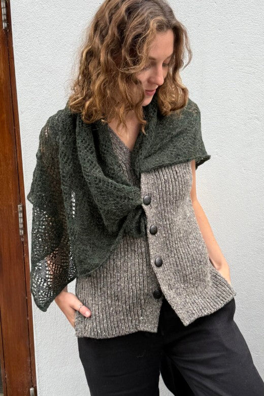 Irish Wool Sleeveless Button Vest