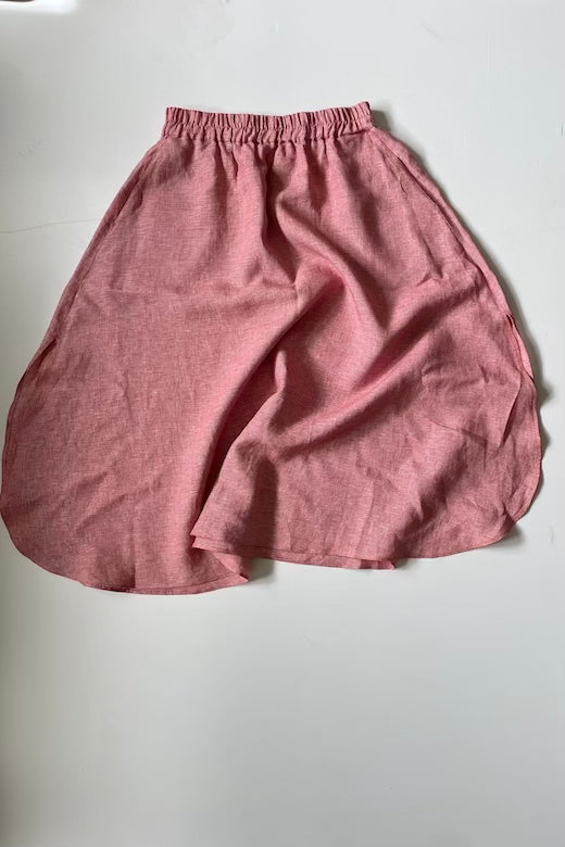Irish Linen Skirt in Red Check