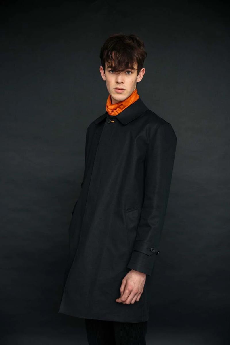 Ink Black Mack Coat for Men-Coats & Jackets-STABLE of Ireland