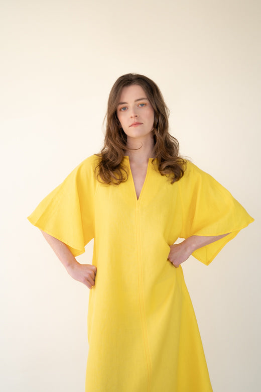Irish Linen Kaftan Dress-Dresses-STABLE of Ireland