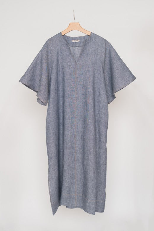 Irish Linen Kaftan Dress-Dresses-STABLE of Ireland
