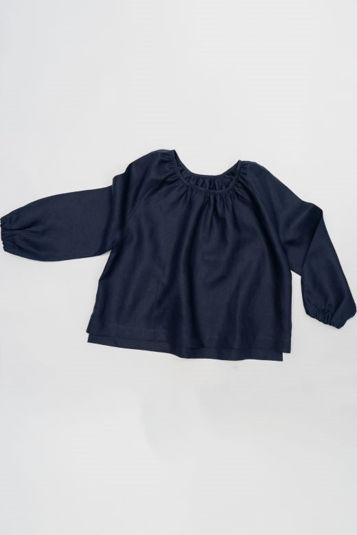 Irish Linen Top in Navy Blue-Top-STABLE of Ireland