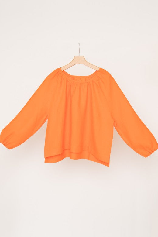Irish Linen Top in Orange-Top-STABLE of Ireland