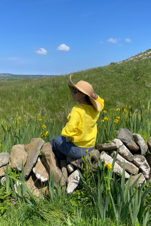 Irish Linen Top in Sun Yellow-Top-STABLE of Ireland