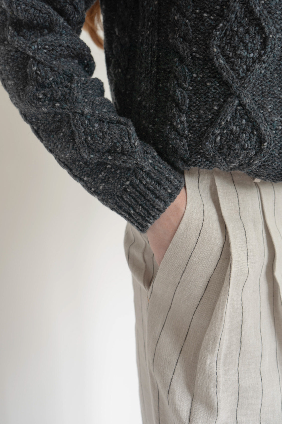Irish Wolfhound Grey Donegal Aran Jumper-Jumper-STABLE of Ireland