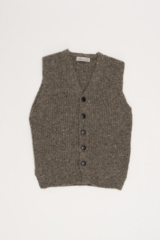 Irish Wool Sleeveless Button Vest-Jumper-STABLE of Ireland