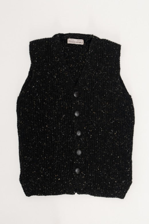 Irish Wool Sleeveless Button Vest-Jumper-STABLE of Ireland