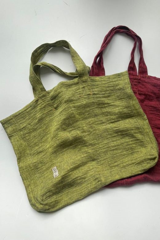 Irish Linen Extra Large Carry Bag in Lime Green