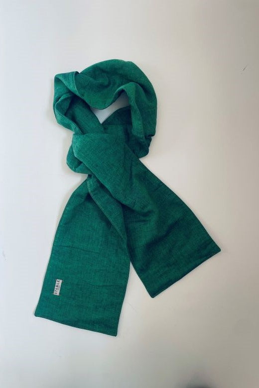 Irish Linen Quilted Scarf in Green