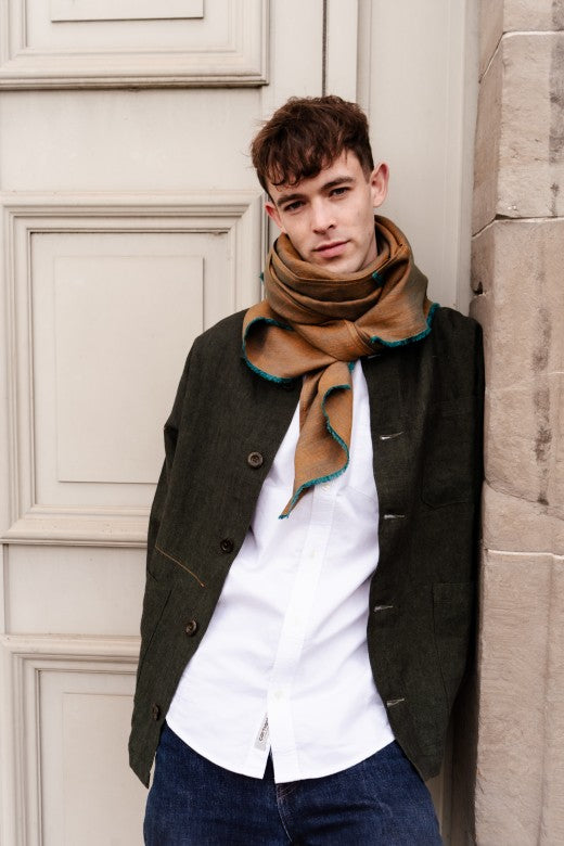 The STABLE Irish Linen Scarf - Warm Brown