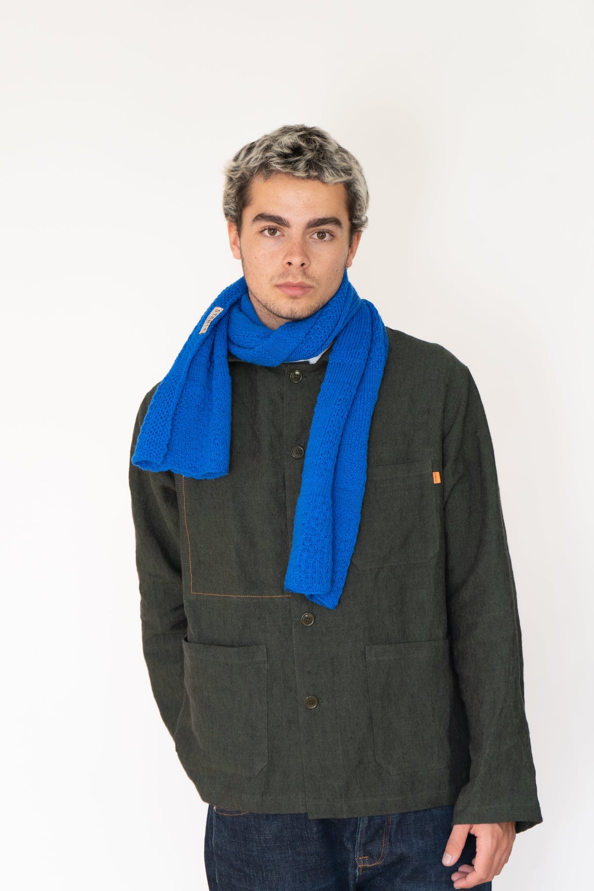 Klein Blue Small Merino Wool Scarf-Scarves & Shawls-STABLE of Ireland