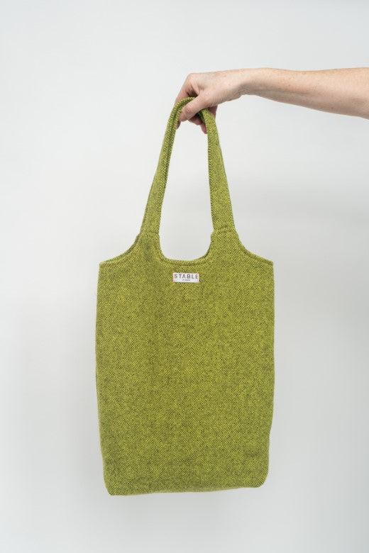 Larch Green Tweed Tote Bag-Shopping Totes-STABLE of Ireland
