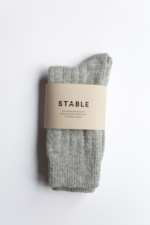 Light Grey Cashmere Socks-Socks-STABLE of Ireland