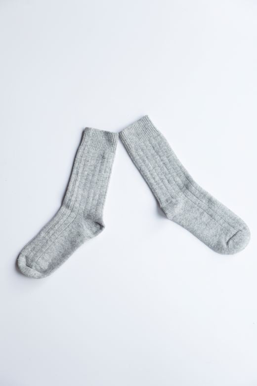 Light Grey Cashmere Socks-Socks-STABLE of Ireland
