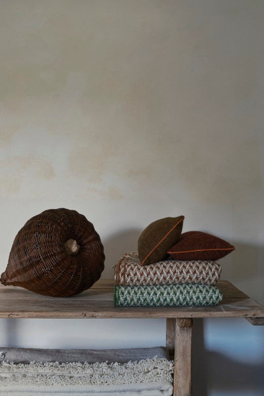 Light Moss Green Wicker Blanket-Blankets-STABLE of Ireland