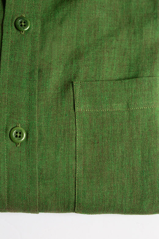 Moss Green Irish Linen Shirt-Shirt-STABLE of Ireland