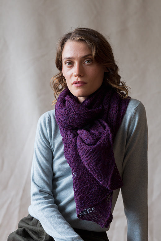Mulberry Knit Lace Alpaca Scarf-Scarves & Shawls-STABLE of Ireland