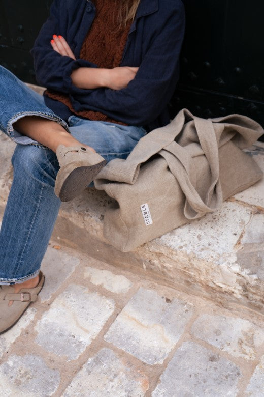 Natural Irish Linen Hold All Bag-Shopping Totes-STABLE of Ireland