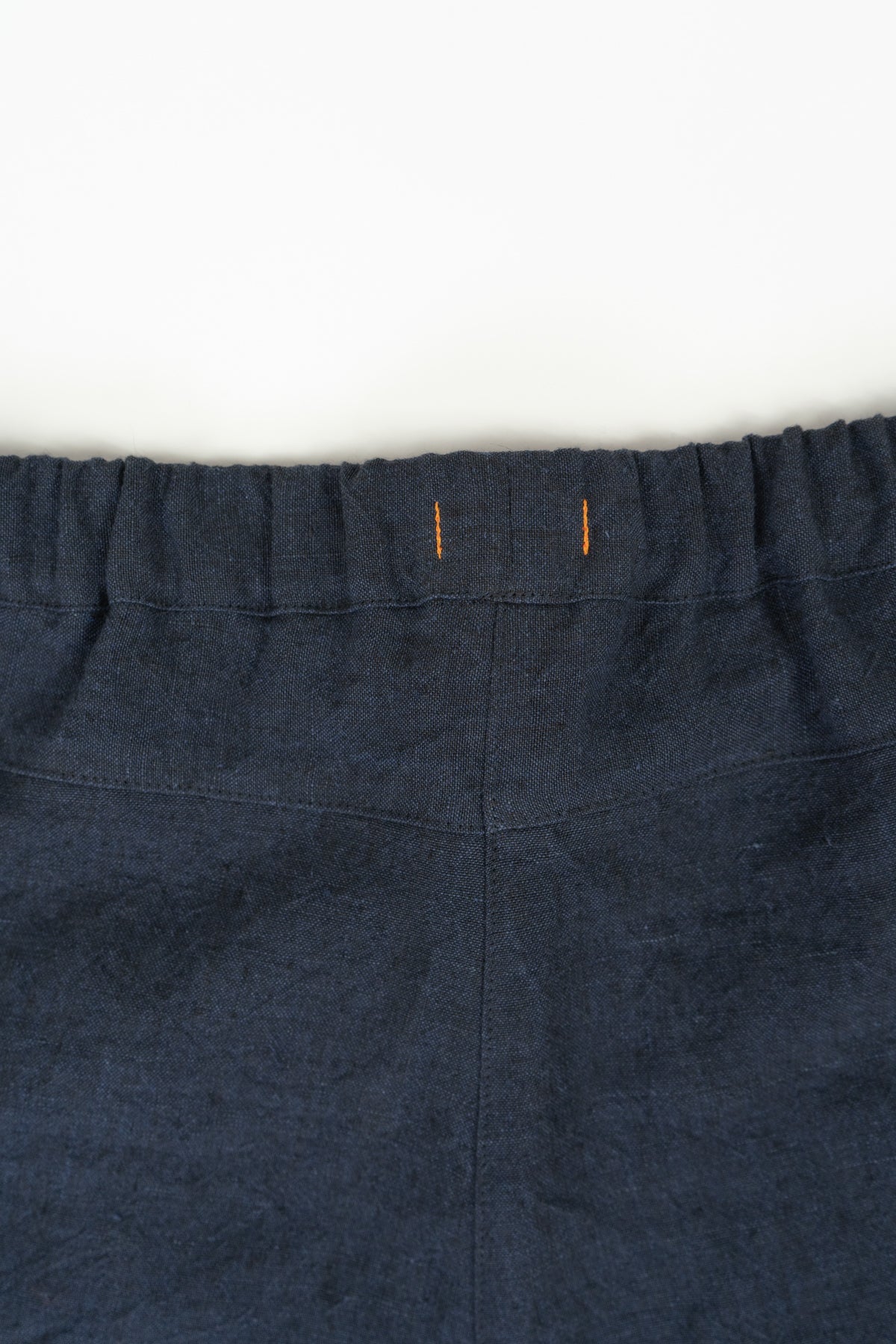 Navy Blue Irish Linen Cuff Trouser-Trousers-STABLE of Ireland