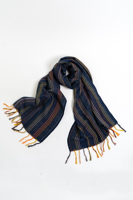 Navy Handwoven Crios Wrap-Scarves & Shawls-STABLE of Ireland