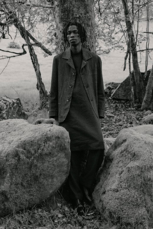 Navy Irish Linen Dress-Dresses-STABLE of Ireland