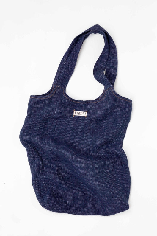 Navy Swim Linen Tote-Shopping Totes-STABLE of Ireland