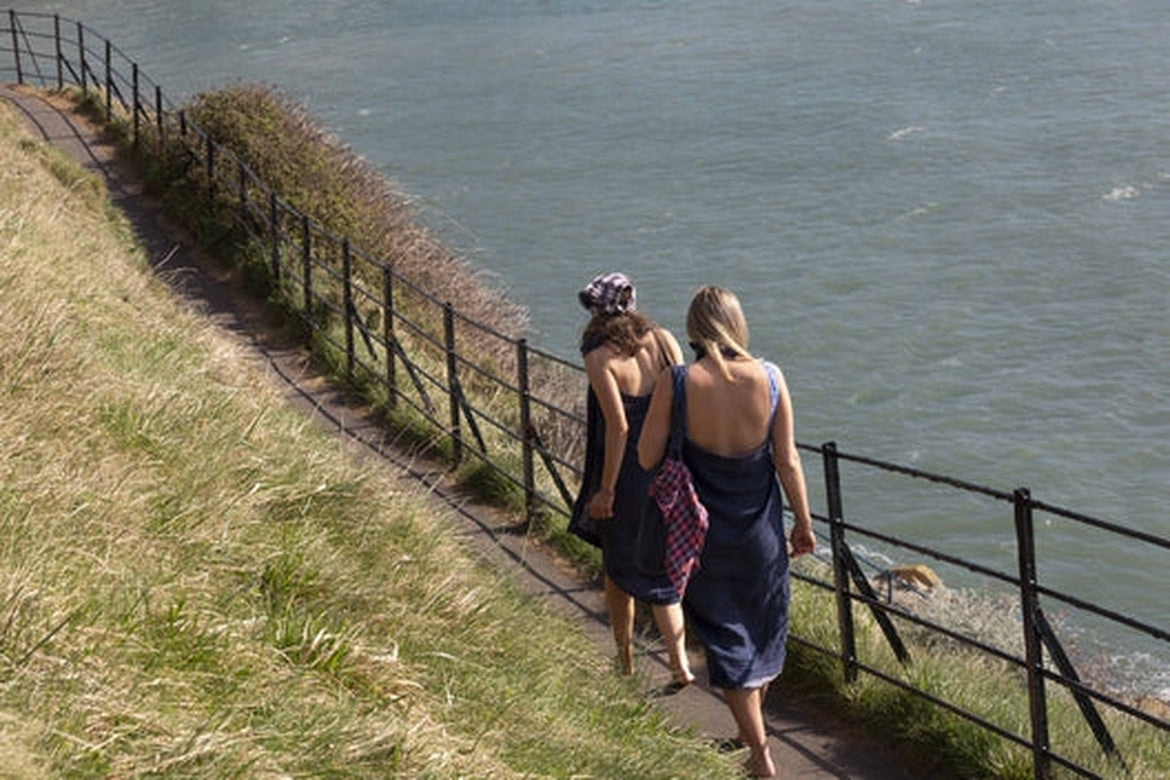 Navy Swim Linen Tote-Shopping Totes-STABLE of Ireland