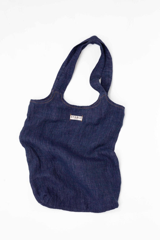 Navy Swim Linen Hold All Tote-Shopping Totes-STABLE of Ireland