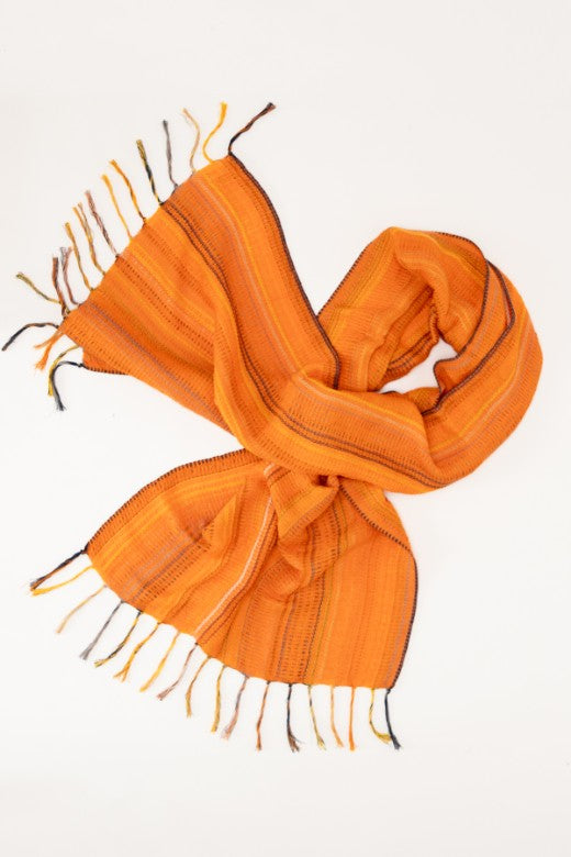 Orange Handwoven Crios Wrap Scarf-Scarves & Shawls-STABLE of Ireland
