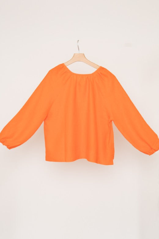 Irish Linen Top in Orange