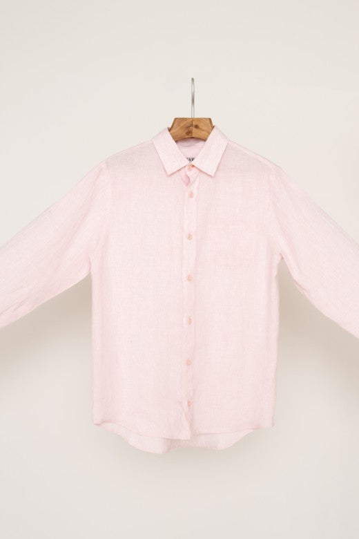 Dusty Pink Irish Linen Shirt