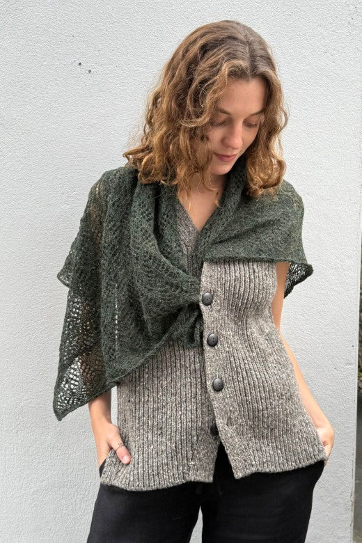 Small Fine Knit Lace Alpaca Scarf