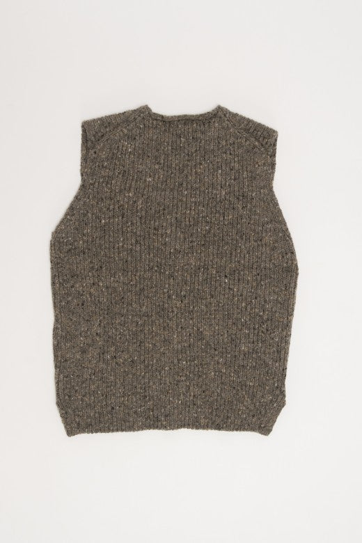 Irish Wool Sleeveless Button Vest