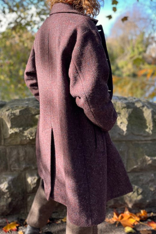 Peter O'Brien x STABLE Cardigan Coat 2023 in Plum-Coats & Jackets-STABLE of Ireland