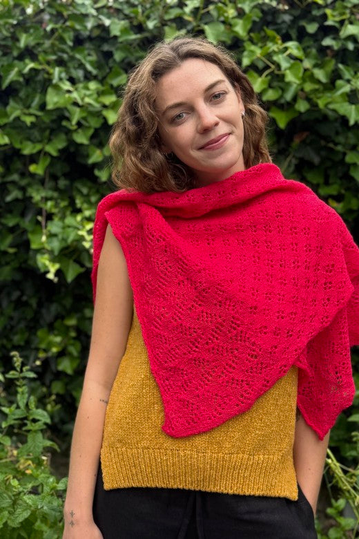 Small Fine Knit Lace Alpaca Scarf