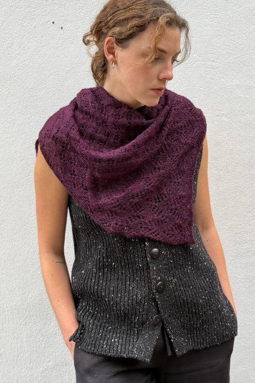 Small Fine Knit Lace Alpaca Scarf