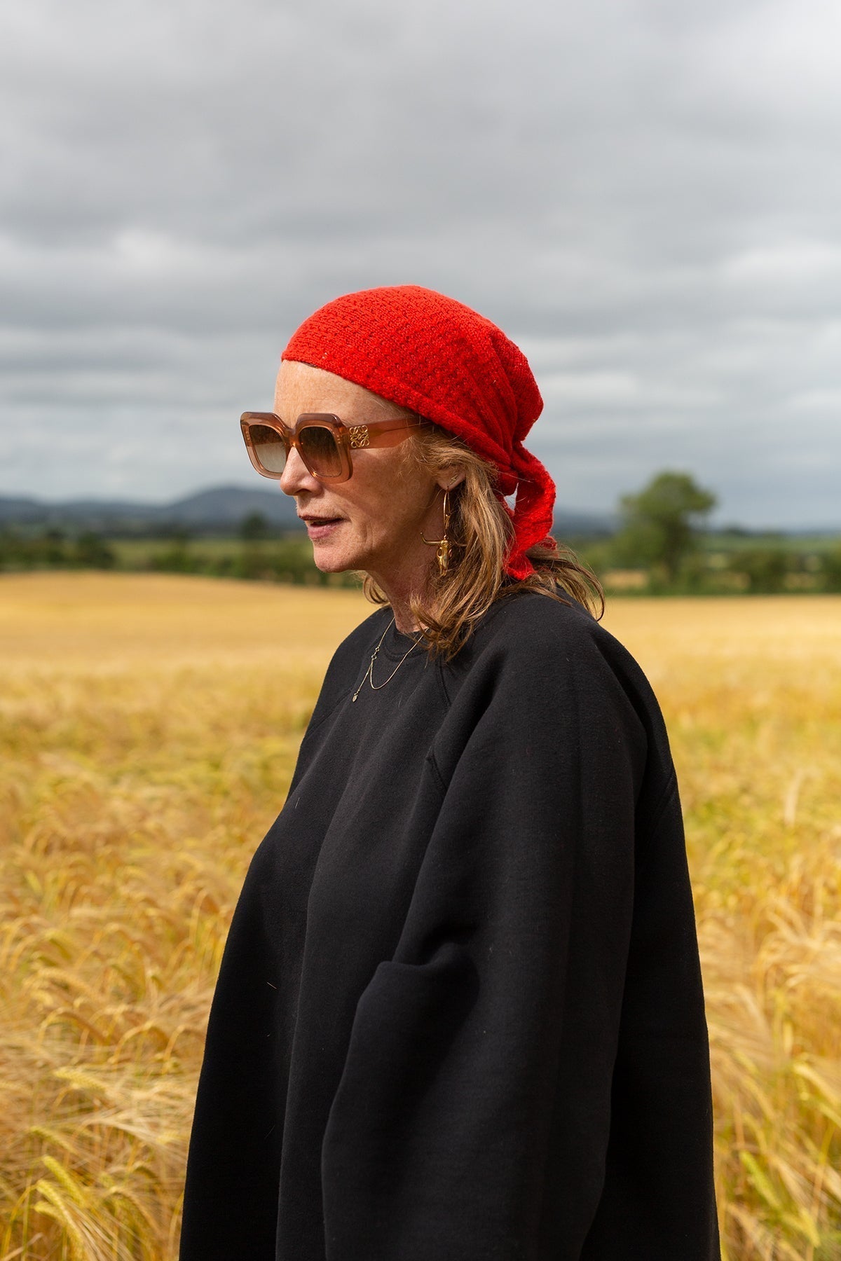 Poppy Red Cashmere Trandana-Scarves & Shawls-STABLE of Ireland