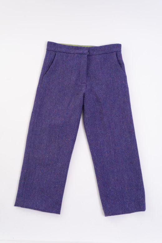 Purple Irish Tweed Trousers-Trousers-STABLE of Ireland