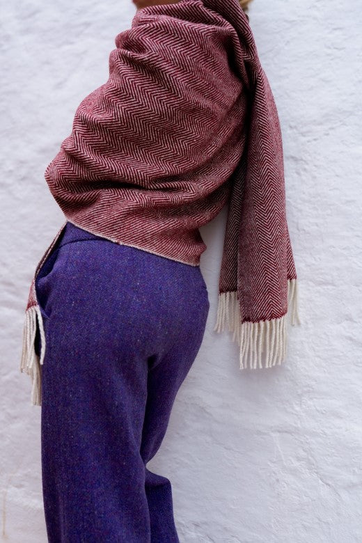 Purple Irish Tweed Trousers-Trousers-STABLE of Ireland