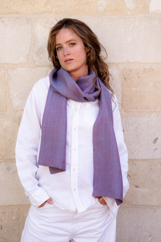 The STABLE Irish Linen Scarf - Purple