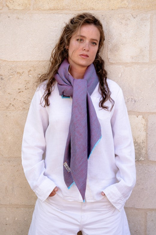 The STABLE Irish Linen Scarf - Purple