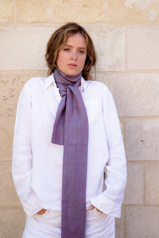 The STABLE Irish Linen Scarf - Purple