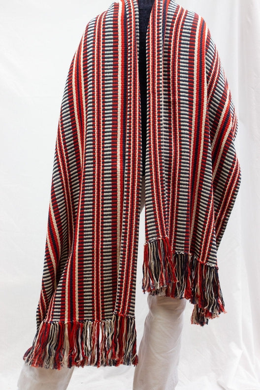 Red & Blue Long Island Crios Large Scarf-Scarves & Shawls-STABLE of Ireland