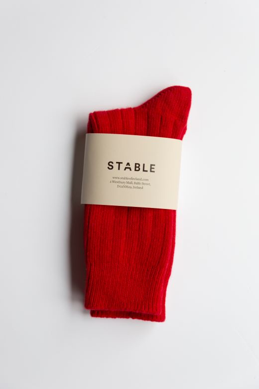 Red Cashmere Socks-Socks-STABLE of Ireland