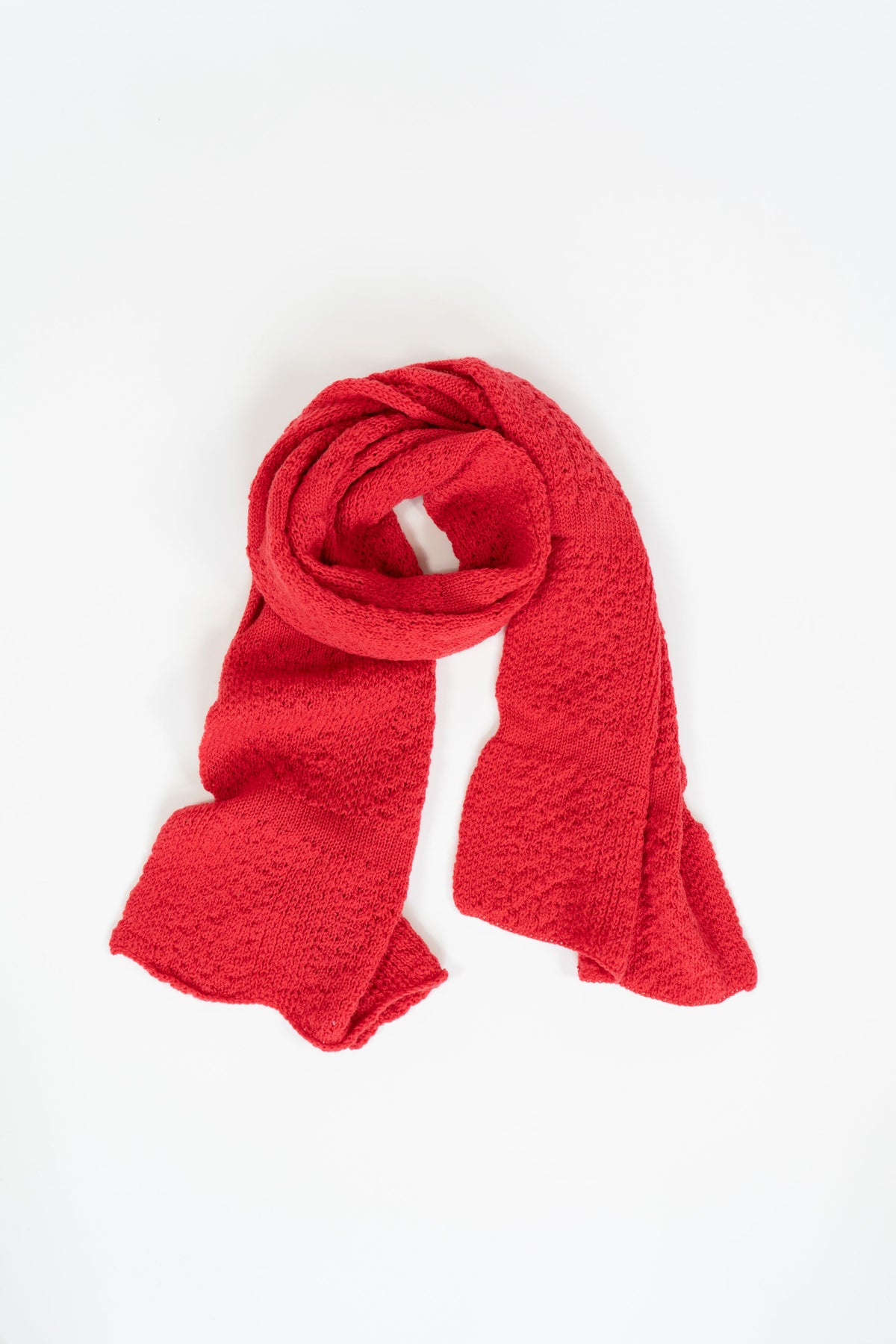 Red Small Merino Wool Scarf-Scarves & Shawls-STABLE of Ireland