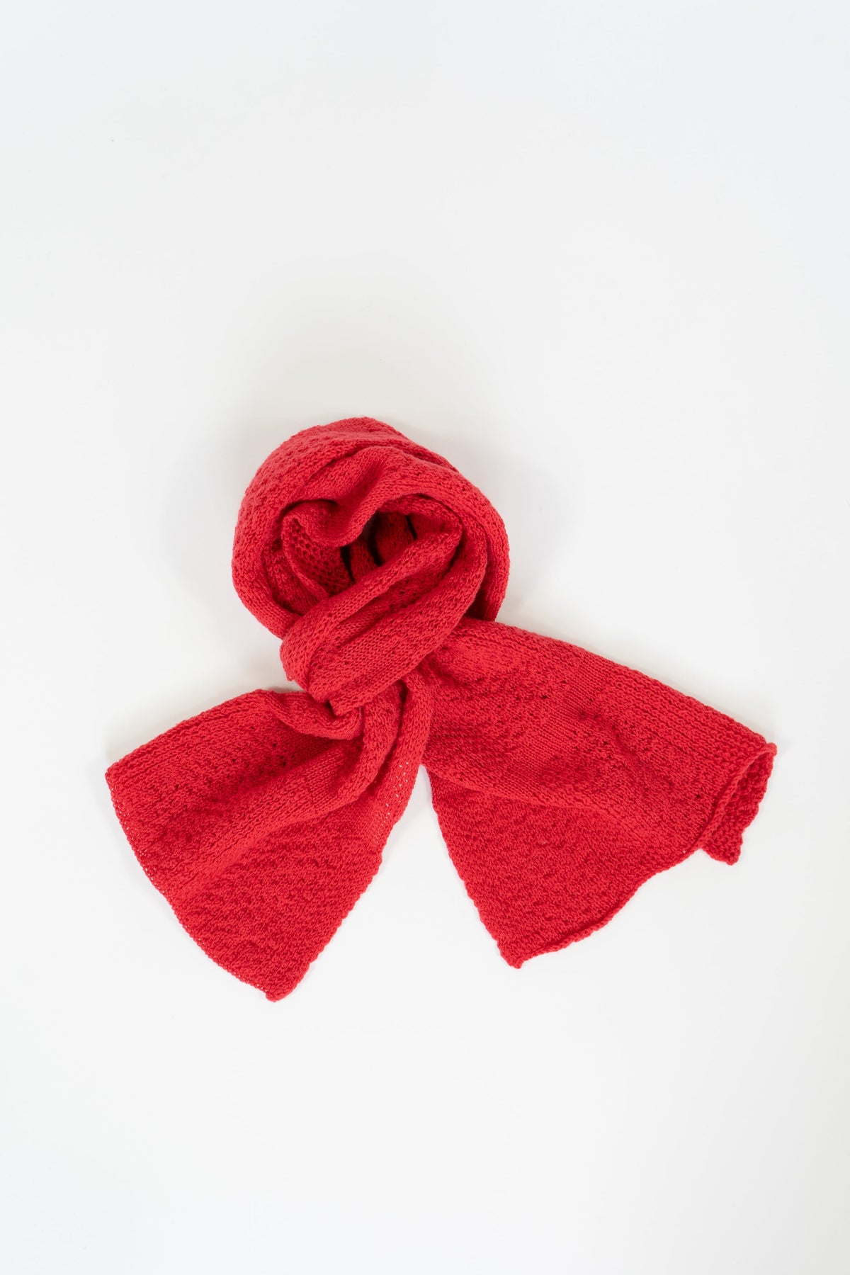 Red Small Merino Wool Scarf-Scarves & Shawls-STABLE of Ireland