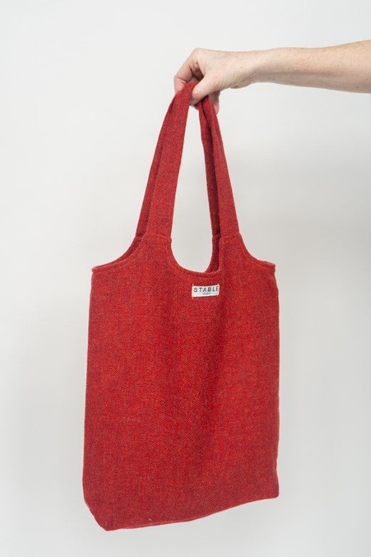 Red Tweed Tote Bag-Shopping Totes-STABLE of Ireland