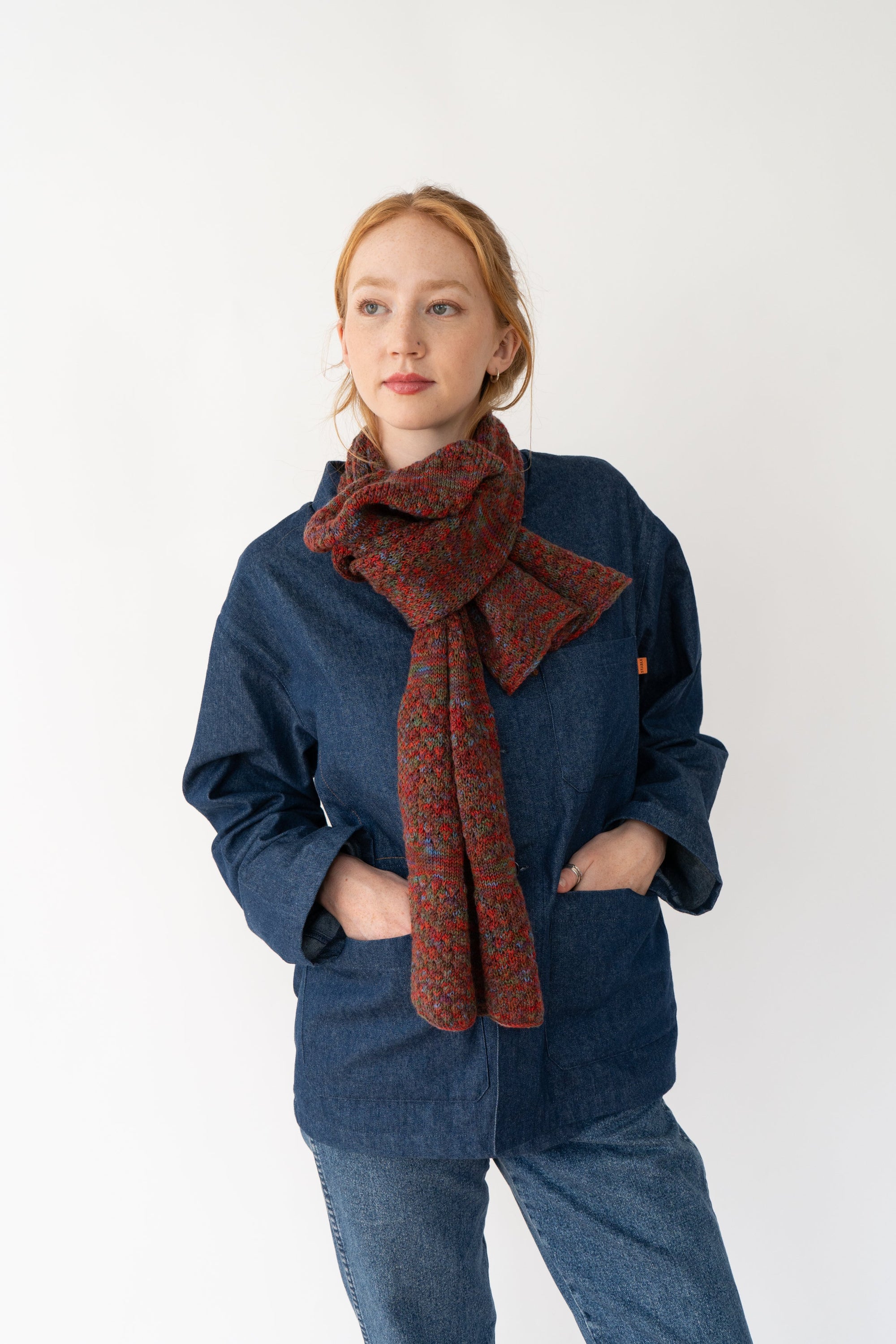 Rust Small Merino Scarf-Scarves & Shawls-STABLE of Ireland